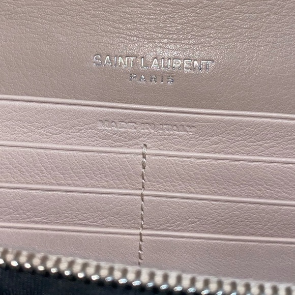 SAINT LAURENT WALLET BI FOLD FLAP WALLET 414567 BEIGE LEATHER 1017 Authentic - Picture 4 of 10